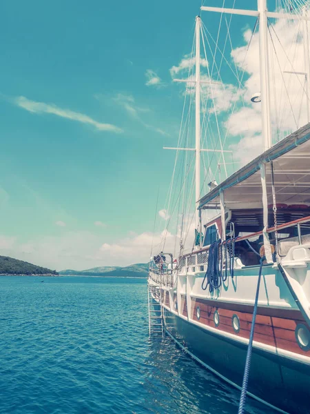 Yacht Bois Dans Port Mer Concept Voyage — Photo