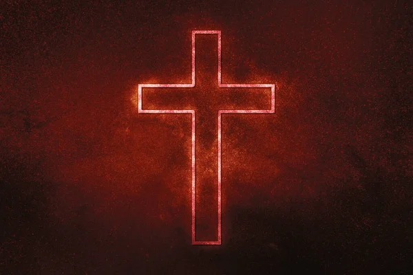 キリスト教の十字記号 宗教の十字 青の記号 — ストック写真