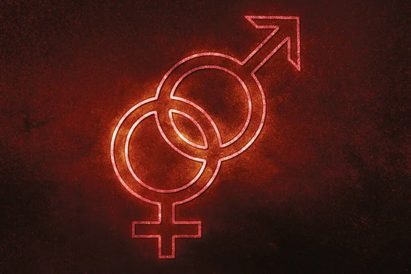 Symbol Płci Męskiej Żeńskiej Heteroseksualność Edukacja Seksualna Niebieski Symbol — Zdjęcie stockowe