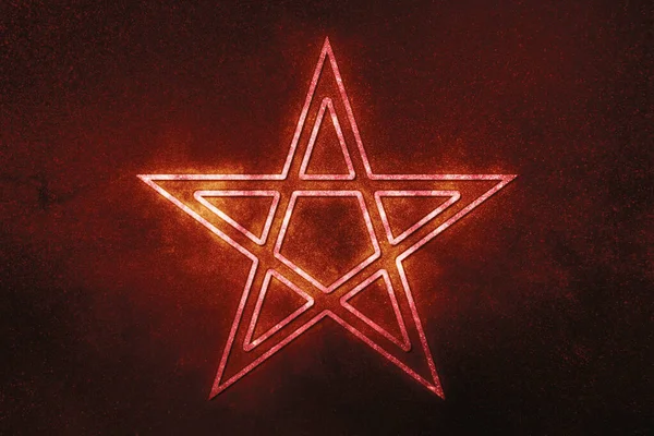 Pentagramm Symbol Fünfzackiger Stern Satanismus Blaues Symbol — Stockfoto