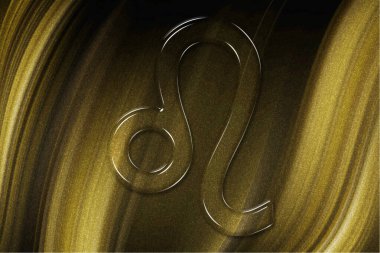 Leo burç işareti, altın arkaplan, burç arkaplanı, Leo burç sembolü, altın yıldız falı