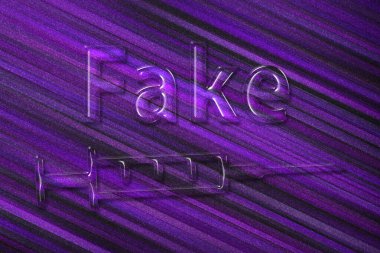 Sahte aşı sembolü, COVID 19 virüs gerçeği, Coronavirus sahte ilaç, menekşe arkaplan