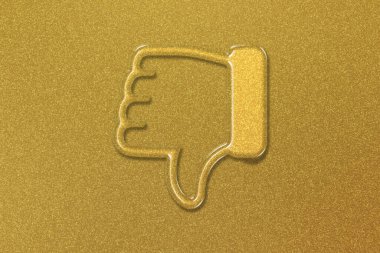 El sembolü, baş parmak işareti, altın arkaplan