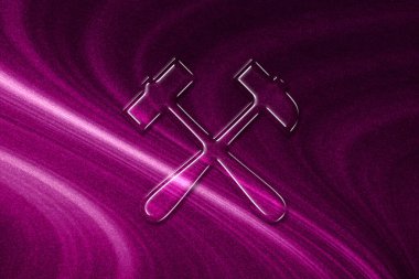 Sembol, Madencilik İşareti, mor arkaplan