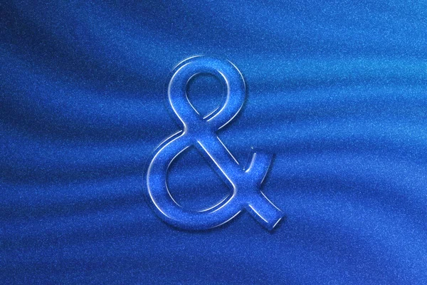 Simbolo Ampersand Icona Ampersand Sfondo Blu Scintillio — Foto Stock