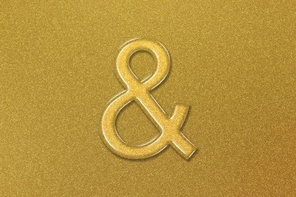 Symbol Ampersand Ikona Ampersand Złote Tło — Zdjęcie stockowe