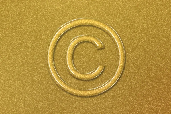 Symbole Copyright Lettre Cercle Fond Doré — Photo