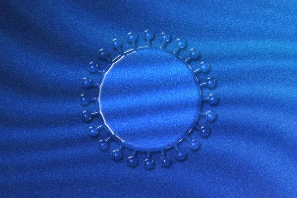 Coronavirus Symbol Covid Virus Zeichen Infektionsvirus Mikrobe Ausbruch Coronavirus Blauer — Stockfoto