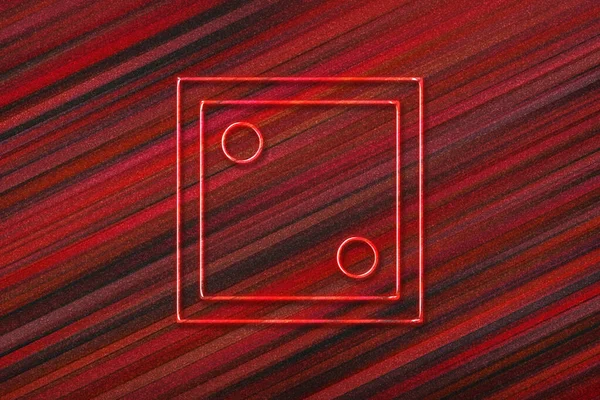 Kocka Tetején Die Symbol Piros Háttér — Stock Fotó