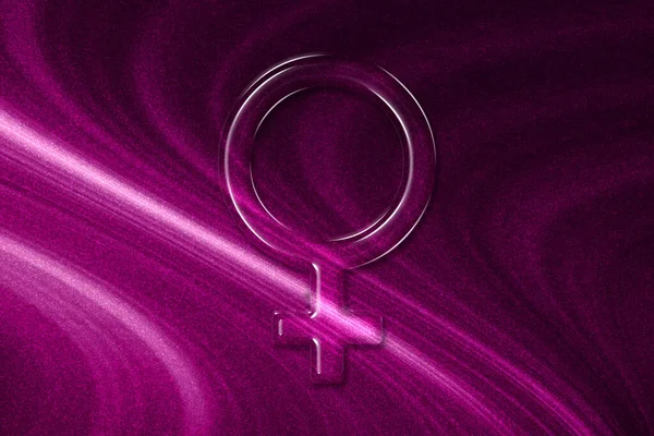 Symbol Kobiety Znak Kobiety Symbol Płci Tło Magenta — Zdjęcie stockowe