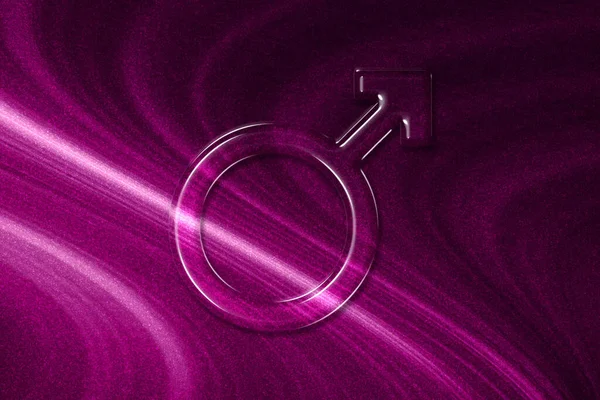 Symbol Męski Znak Męski Symbol Płci Tło Magenta — Zdjęcie stockowe