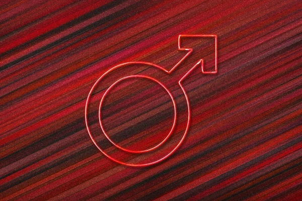 Male Symbol Men Sign Gender Symbol Red Background — Stock Photo, Image