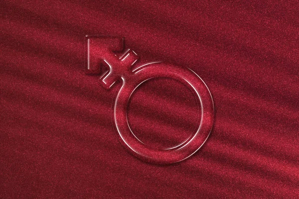 Transgender Symbol Kombinující Symbol Pohlaví Červené Pozadí — Stock fotografie