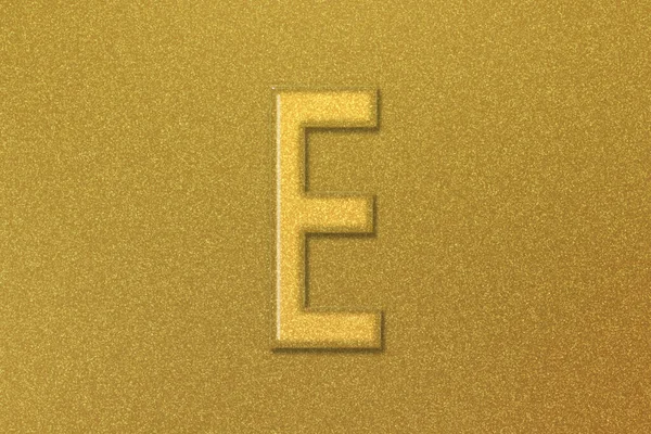 Epsilon Teken Epsilon Letter Grieks Alfabet Symbool Gouden Achtergrond — Stockfoto