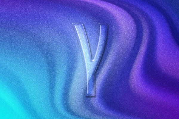 伽玛标志 伽玛字母 希腊字母符号 紫色蓝色背景 — 图库照片