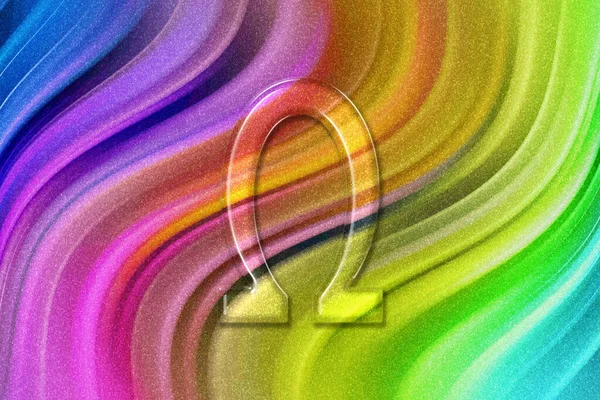 Omega Sign Omega Letter Greek Alphabet Symbol Rainbow Glitter Background — Stock Photo, Image
