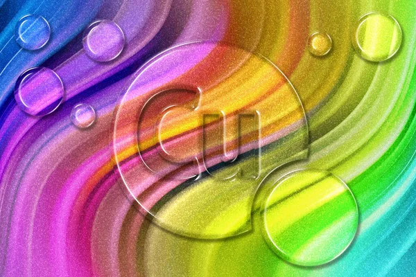 Element Copper Mineral Vitamin Complex Dietary Supplement Rainbow Glitter Background — Stock Photo, Image