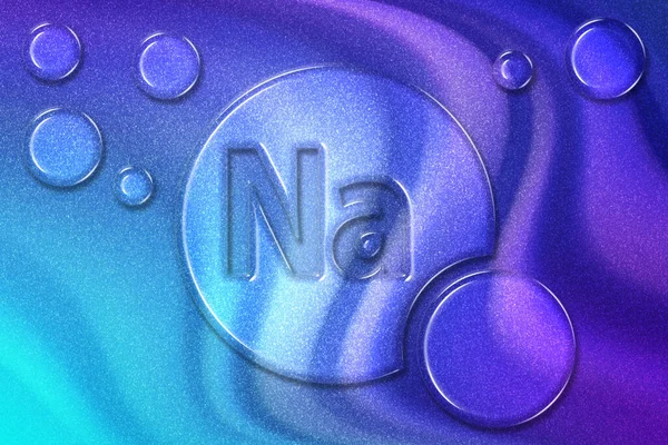 Element Nátrium Ásványi Vitamin Komplex Étrend Kiegészítő Ibolyaszín Kék Háttér — Stock Fotó