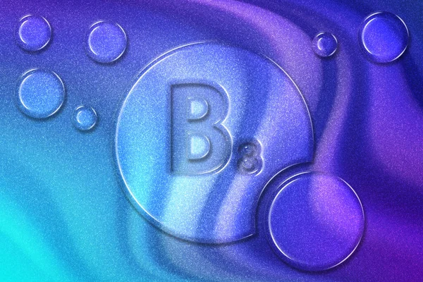 Vitamine Santé Symbole Vitamine Concept Acide Adénylique Fond Bleu Violet — Photo
