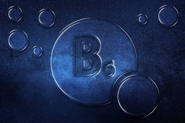 B6 vitamini sağlık sembolü, vitamin konsepti, Pyridoxine, Pyridoxamine, Pyridoxal, antikorlar, hemoglobin, break proteinler, normal aralıklarda glikozu, uzay arkaplanını korumaya yardımcı olur.