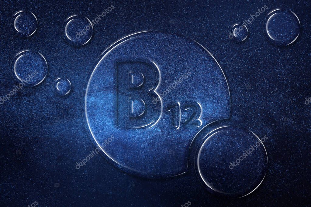 Vitamina B12 health Symbol, vitamin Concept, Cyanocobalamin