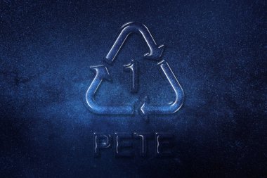 PETE, Plastik Geri Dönüşüm Sembolü PET 1, boşluk arkaplanı