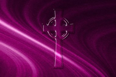 Kelt haç sembolü, Hıristiyan haçı, mor arkaplan