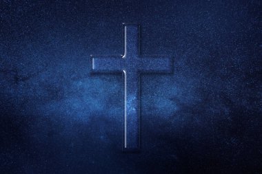 Hıristiyan Haçı Sembolü, Din haçı, uzay arkaplanı