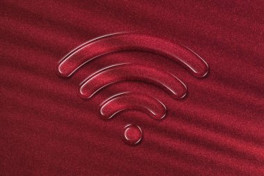 Kablosuz internet erişimi, ücretsiz kablosuz bağlantı, İnternet teknolojisi, ağ kurma konsepti, Wifi kırmızı arkaplan