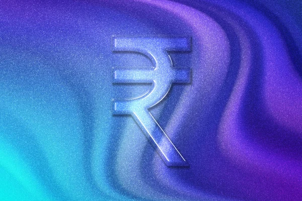 Индийская Рупия Валюта Рупии Валютный Символ Фиолетовый Фиолетовый Синий Фон — стоковое фото