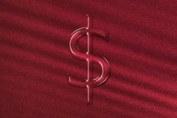 Dollar Américain Usd Dollar Symbole Devise Monétaire Fond Rouge — Photo