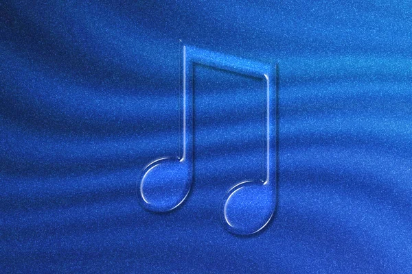 Símbolo Octava Nota Con Vigas Fondo Musical Fondo Brillo Azul —  Fotos de Stock
