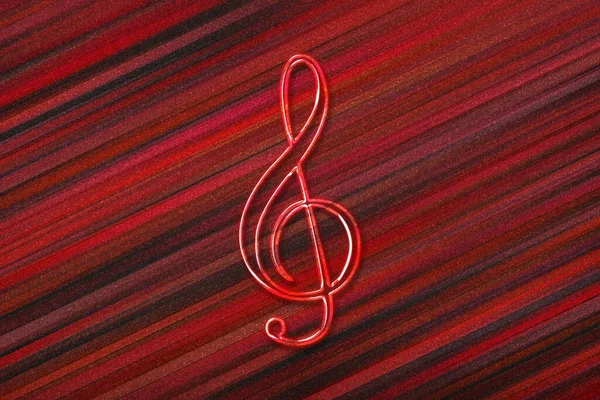 Treble Clef Music Clef Sign Treble Clef Symbol Red Background — Stock Photo, Image