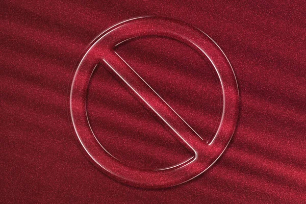 Nenhum Sinal Nenhum Símbolo Proibição Restrição Censura Fundo Vermelho — Fotografia de Stock