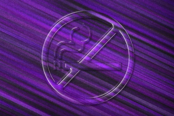 Smoking Sign Smoke Symbol Violet Background — Stock Photo, Image