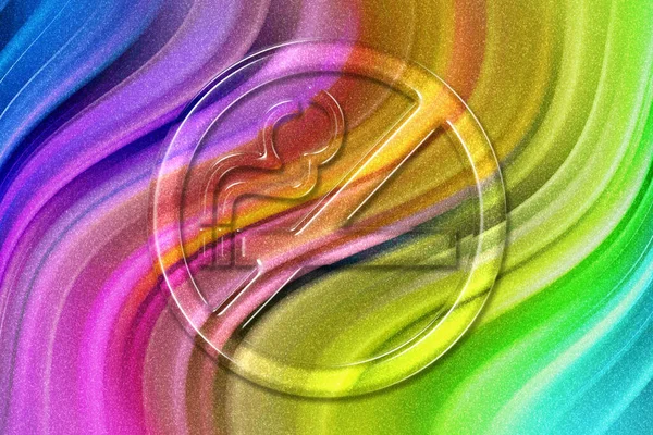 Smoking Sign Smoke Symbol Rainbow Glitter Background — Stock Photo, Image