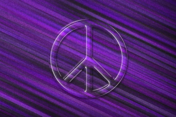 Friedenszeichen Friedenssymbol Hippie Symbol Violetter Hintergrund — Stockfoto