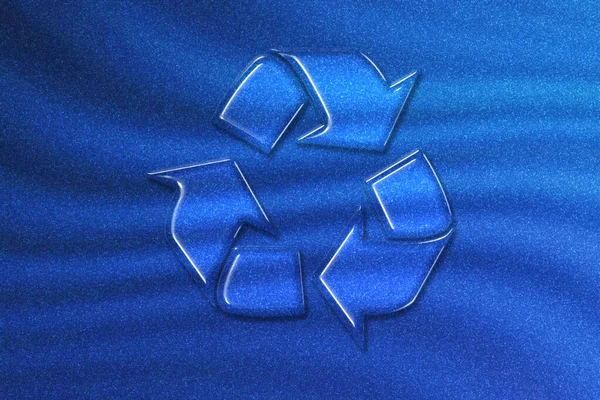 Recycle sign, recycle symbol, Concept of ecology and recycling, blue glitter background