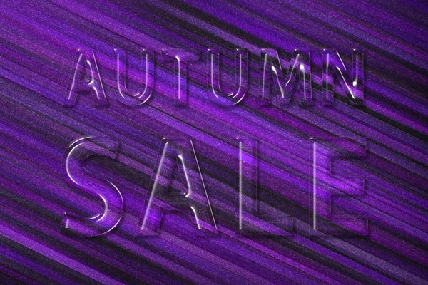 Autumn Sale Banner Autumn Season Sale Violet Background — Stock Photo, Image