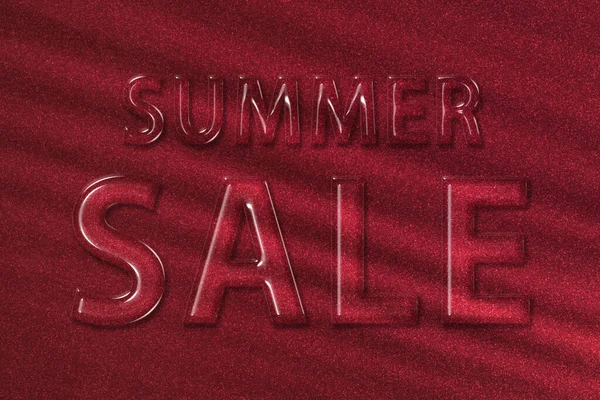 Summer Sale Banner Zomer Seizoen Verkoop Rode Achtergrond — Stockfoto