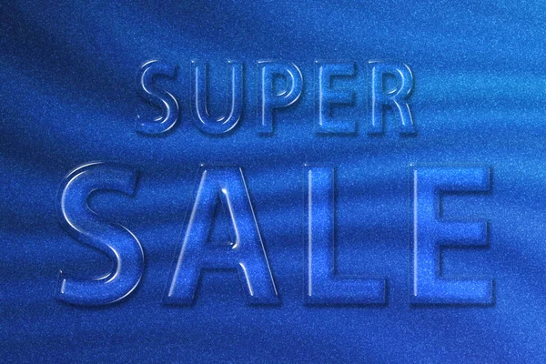 Banner Super Sale Venta Temporada Fondo Brillo Azul —  Fotos de Stock