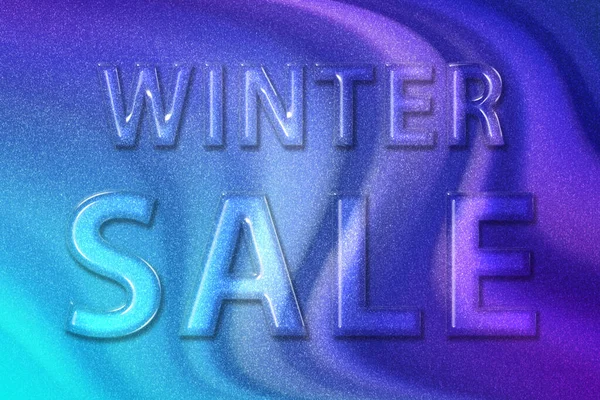 Venta Invierno Banner Venta Temporada Invierno Violeta Violeta Fondo Azul —  Fotos de Stock