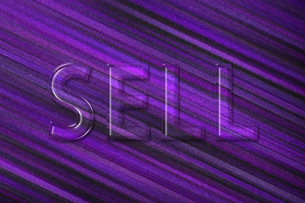 Sell Text Business Concept Word Sell Banner Violet Background — Stock Photo, Image