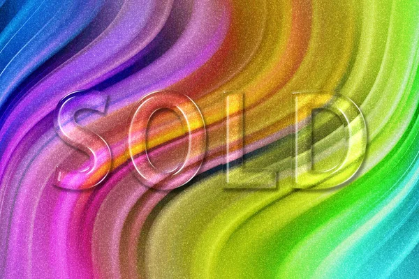 Sold Sign Sold Banner Sold Sticker Rainbow Glitter Background — Stock Photo, Image