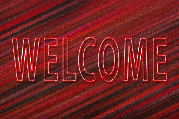 Welcome Poster Welcome Letters Banner Greeting Card Red Background — Stock Photo, Image