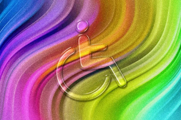 Wheelchair Sign Disabled Symbol Disabled Handicap Rainbow Glitter Background — Stock Photo, Image