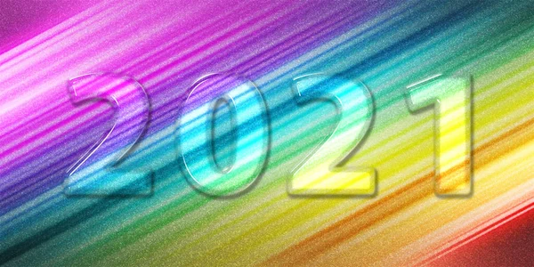 2021 Happy New Yearカラフルな背景 Colorful 2021 New Year Poster Banner — ストック写真