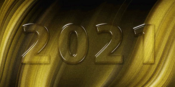 2021 Gelukkig Nieuwjaar Goud Glitter Achtergrond Goud 2021 Nieuwjaar Affiche — Stockfoto