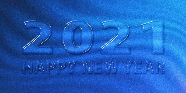 2021 Feliz Ano Novo Fundo Brilho Azul Azul 2021 Ano — Fotografia de Stock