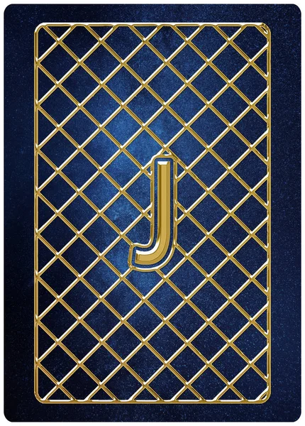 Joker card, Joker playing card, space background, gold silver symbols, With clipping path.